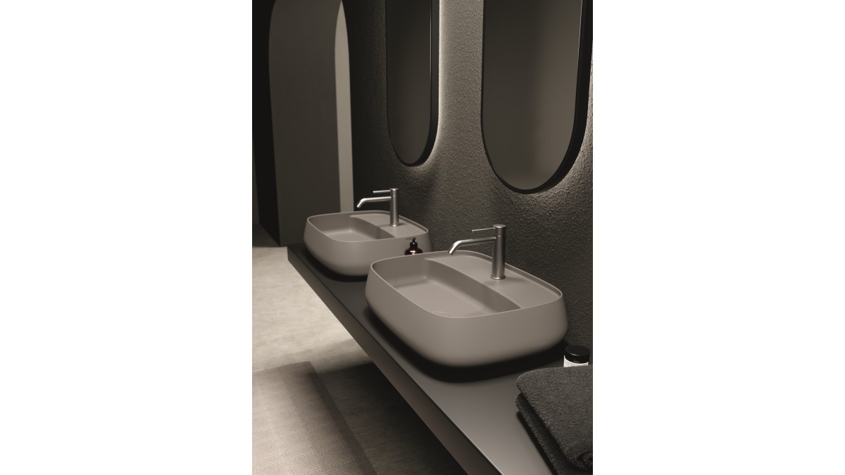 Ambiente NUR particolare lavabo 60x45 Plan grigio