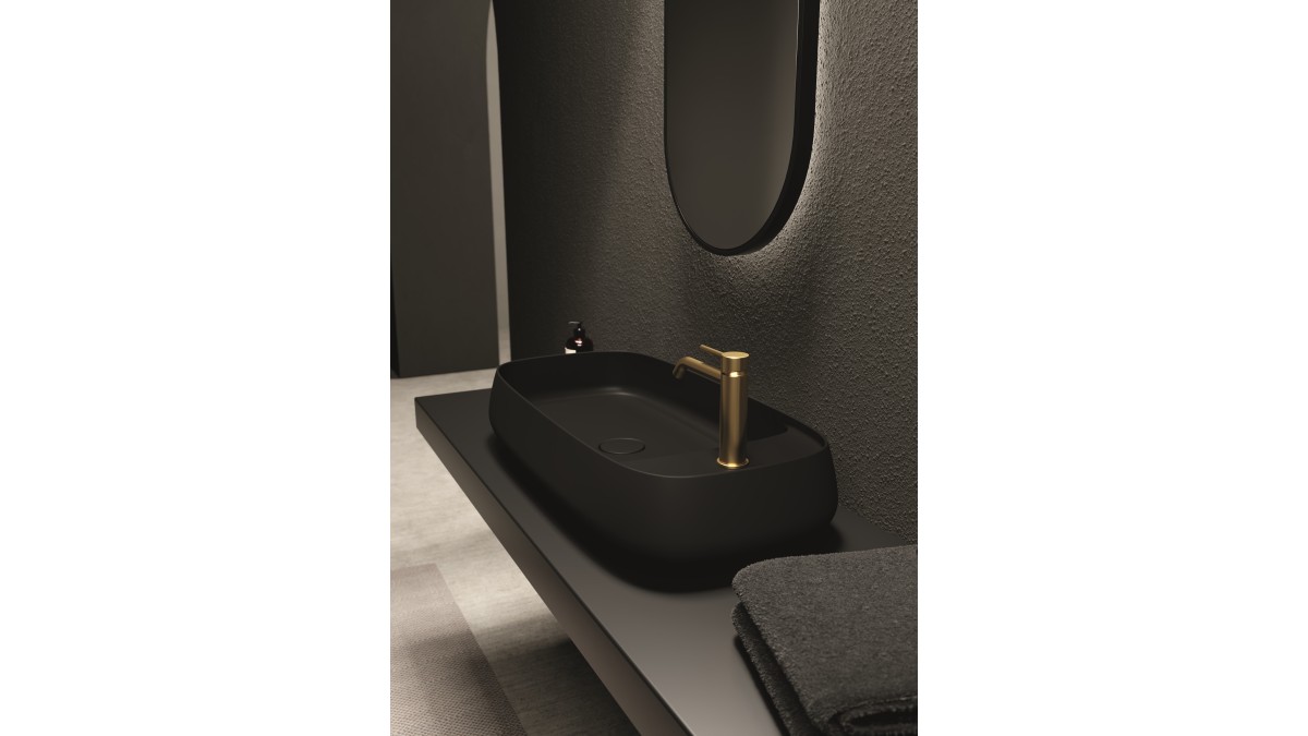 Ambiente NUR particolare lavabo 80x40 Plan nero