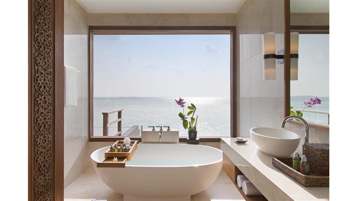 Anantara Veli Maldives Resort Maldives Haven Bath with base and Seascape Basin