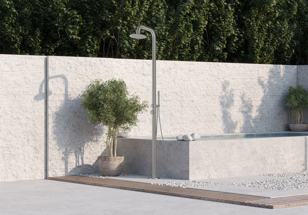 Envy Outdoor Shower Column with Diverter & Handpiece 316 Stainless Steel