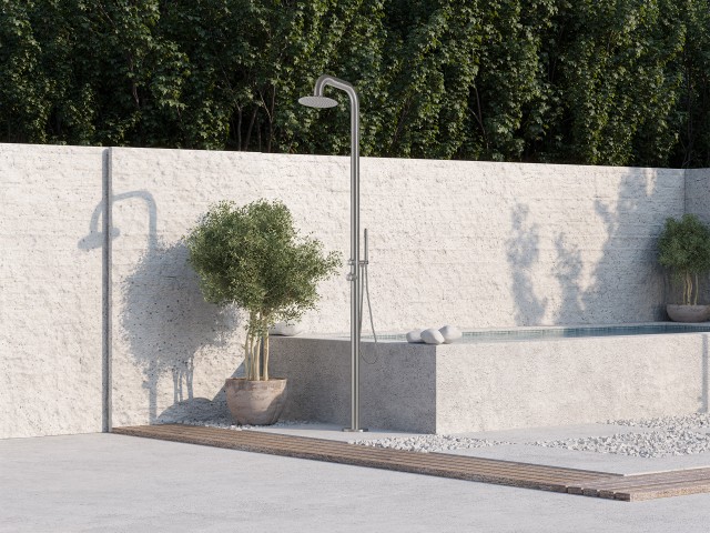 Envy Outdoor Shower Column with Diverter & Handpiece 316 Stainless Steel