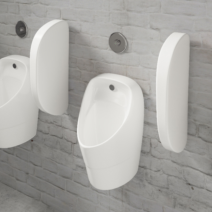 Neo Modern Back Inlet Urinal C/W Spreader by Robertson Bathware EBOSS