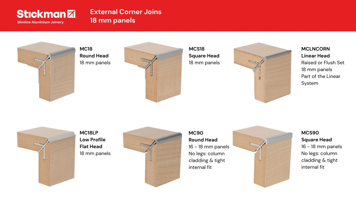 Stickman External Corner Joins Range 18mm