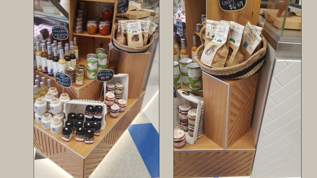 MCED in Food store display plinths