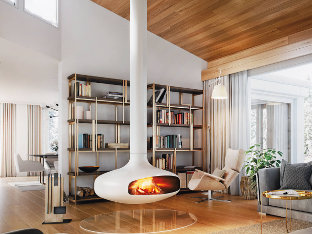 Domofocus Suspended Wood Fire