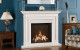 Reflex 75T Edge with Black Reeded lining Sandringham limestone mantel matching slip set