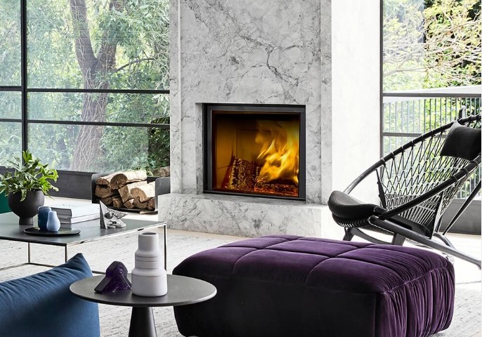 Stuv 21 SF — Single-sided range Inbuilt Wood Fireplaces