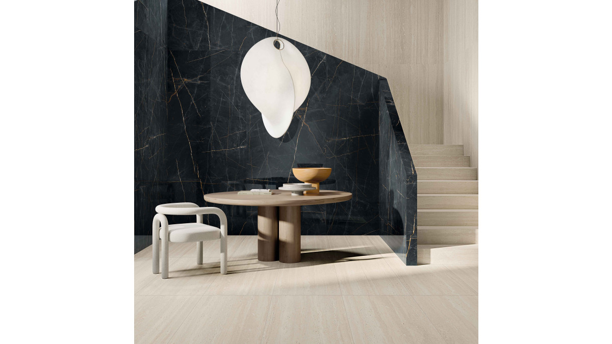 B 04 SENSI ROMA IVORY NAT.R. 60X120+120X280 N.R.+SENSI 900 PRECIOUS BLACK SOFT R.120X180