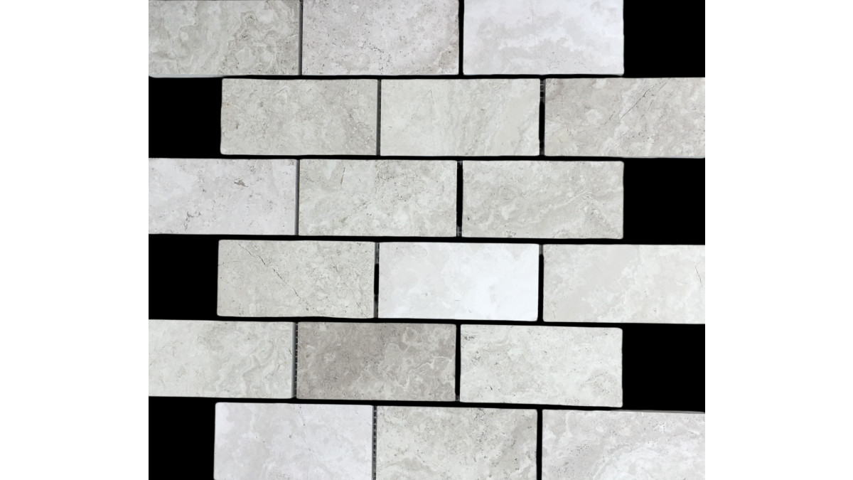 Classic Travertine Light Grey Brick 48x98mm