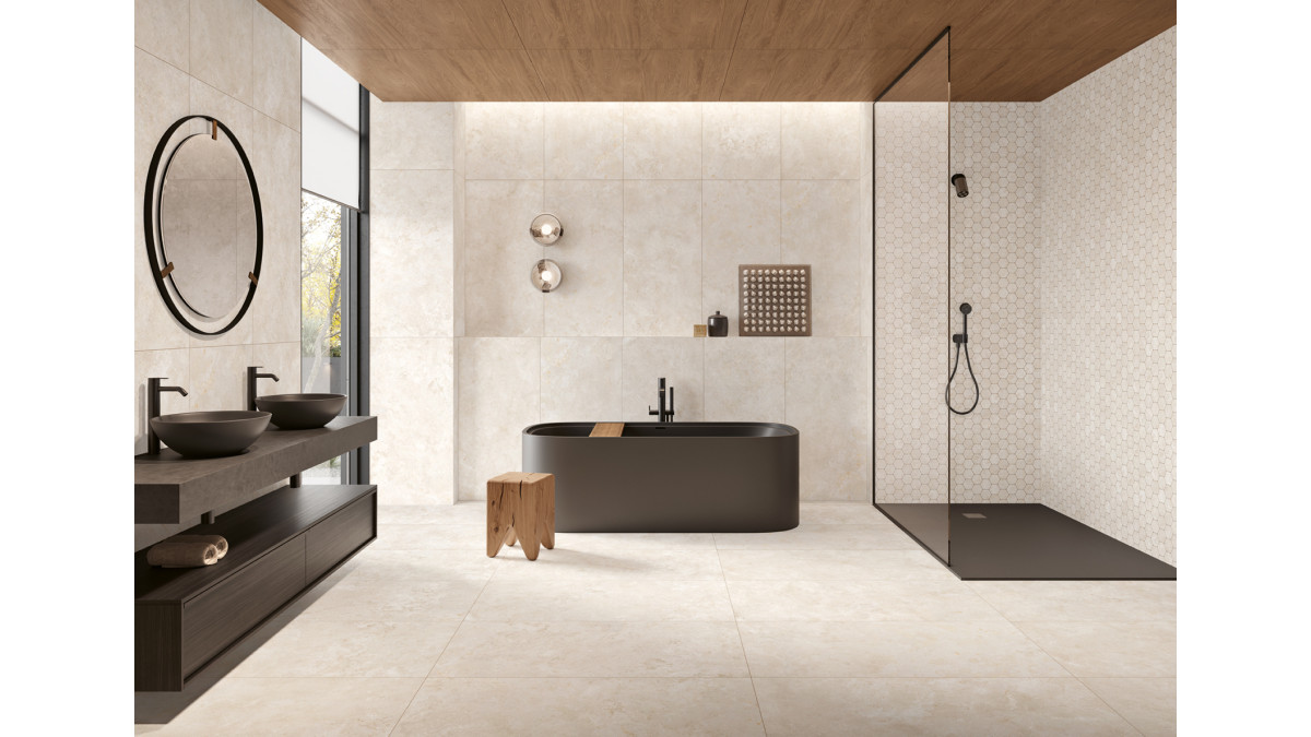 Evolution White 60x120 A Mosaic Hexagon White