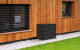 ScreenPro heat pump cover agains house