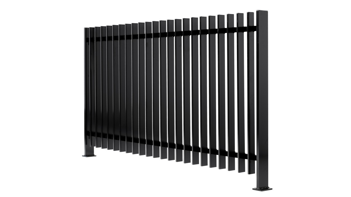 9 1.2m Paladin fence panel with matching fin posts resized