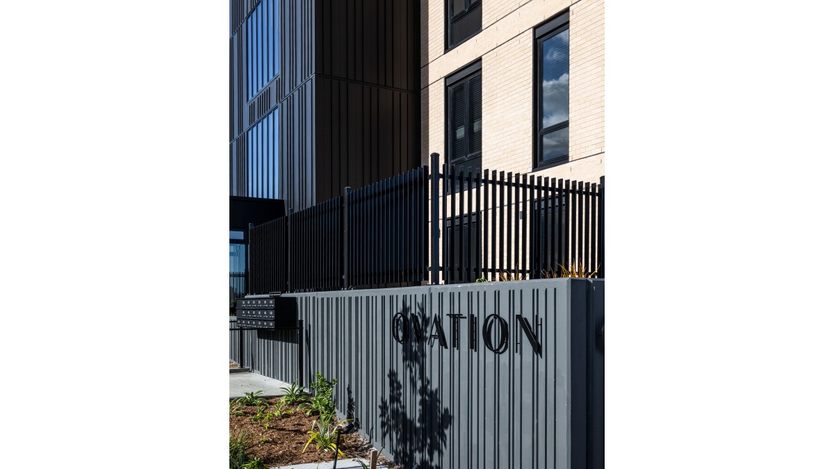 a4 1.2m Paladin fence installed at Ovation Apartments Auckland