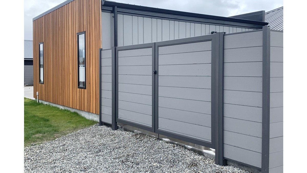 10 1 v3.8m Grey StabiFence and vehicle gate Residential