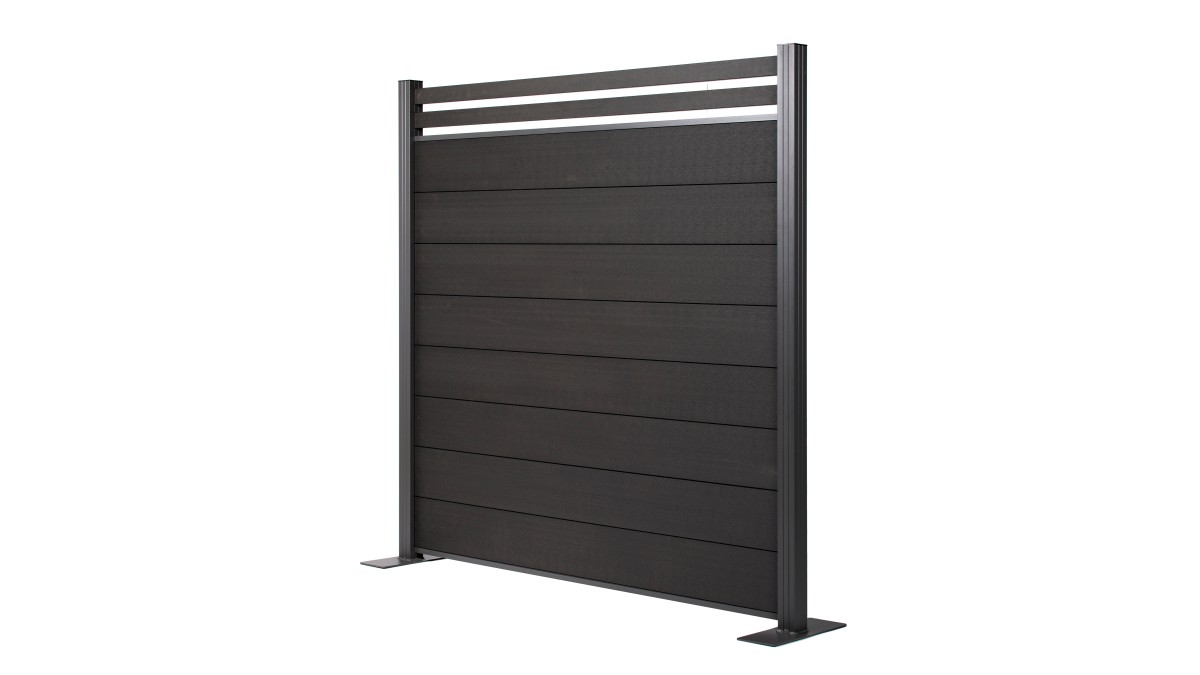 12a StabiFence Top Slat Black 1 v3.8 x 1.6m Panel