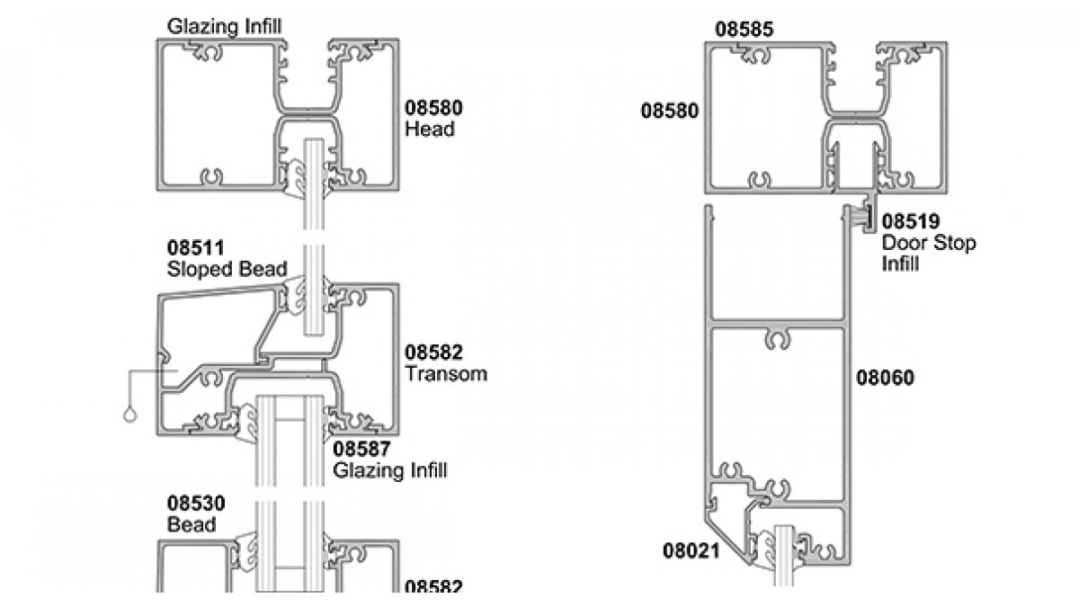 Vantage Commercial 80mm 100mm Front By Windows Doors 80mm Front Transom Double And Single Glazed