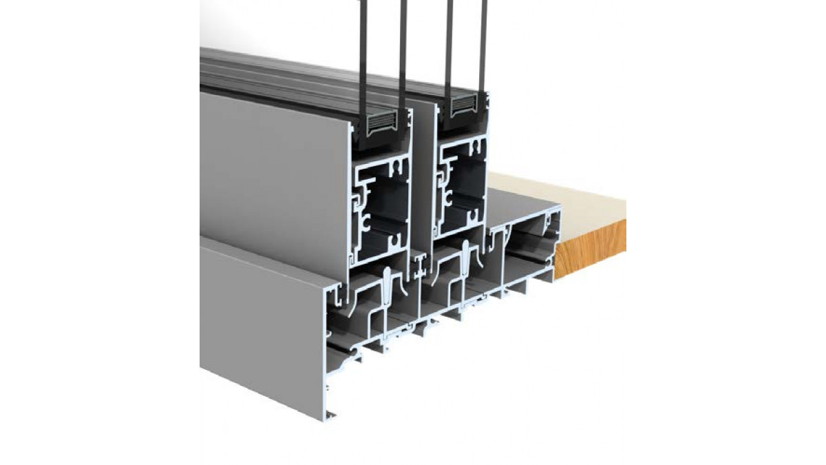 Double slider track and panel rails