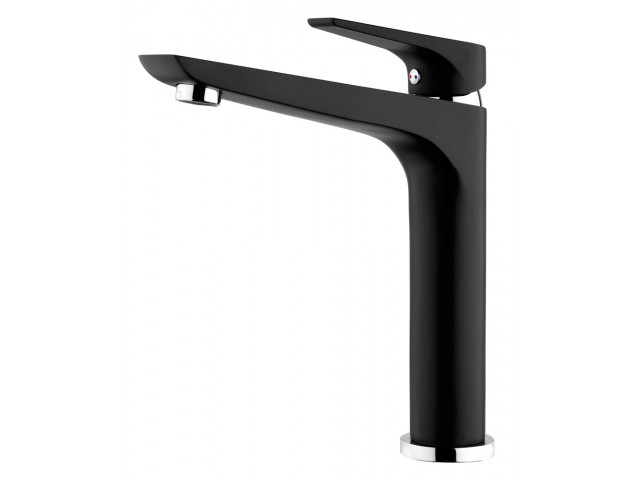 Solitaire Sink Mixer Black & Chrome