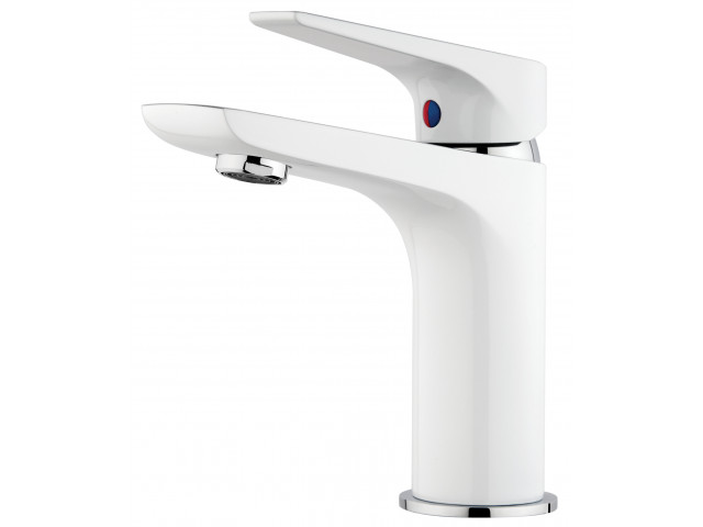 Solitaire Basin Mixer White & Chrome