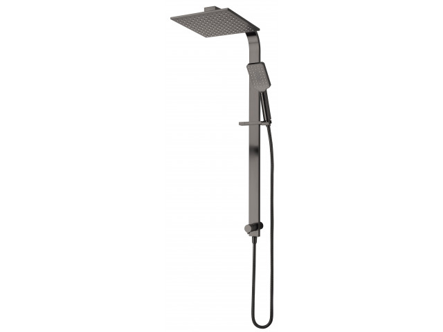 Olympia Square Double Head Shower Brushed Gunmetal