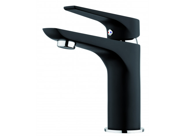 Solitaire Basin Mixer Black & Chrome