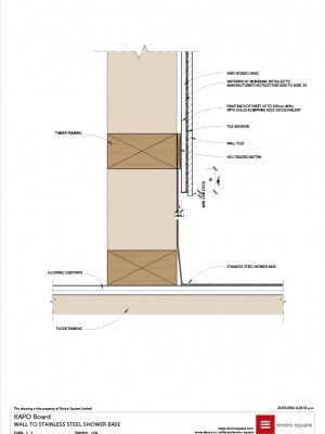 10A KB Wall to Stainless Steel Shower Base v1