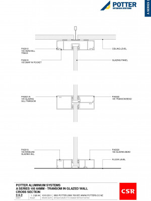 2.5.2 A Series 105 64mm Transom In Glazed Wall