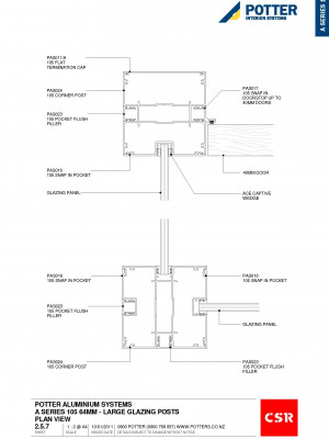 2.5.7 A Series 105 64mm Large Glazing Posts