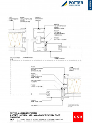 2.6.5 A Series 105 50mm Mullion DS Series 75mm Door