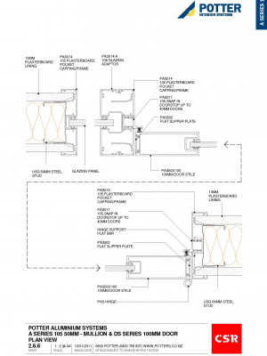 2.6.6 A Series 105 50mm Mullion DS Series 100mm Door