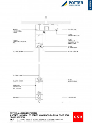 2.6.7 A Series 105 64mm 100mm Door RP8SI Door Seal