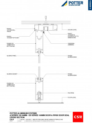 2.6.8 A Series 105 64mm 100mm Door RP8SI Door Seal