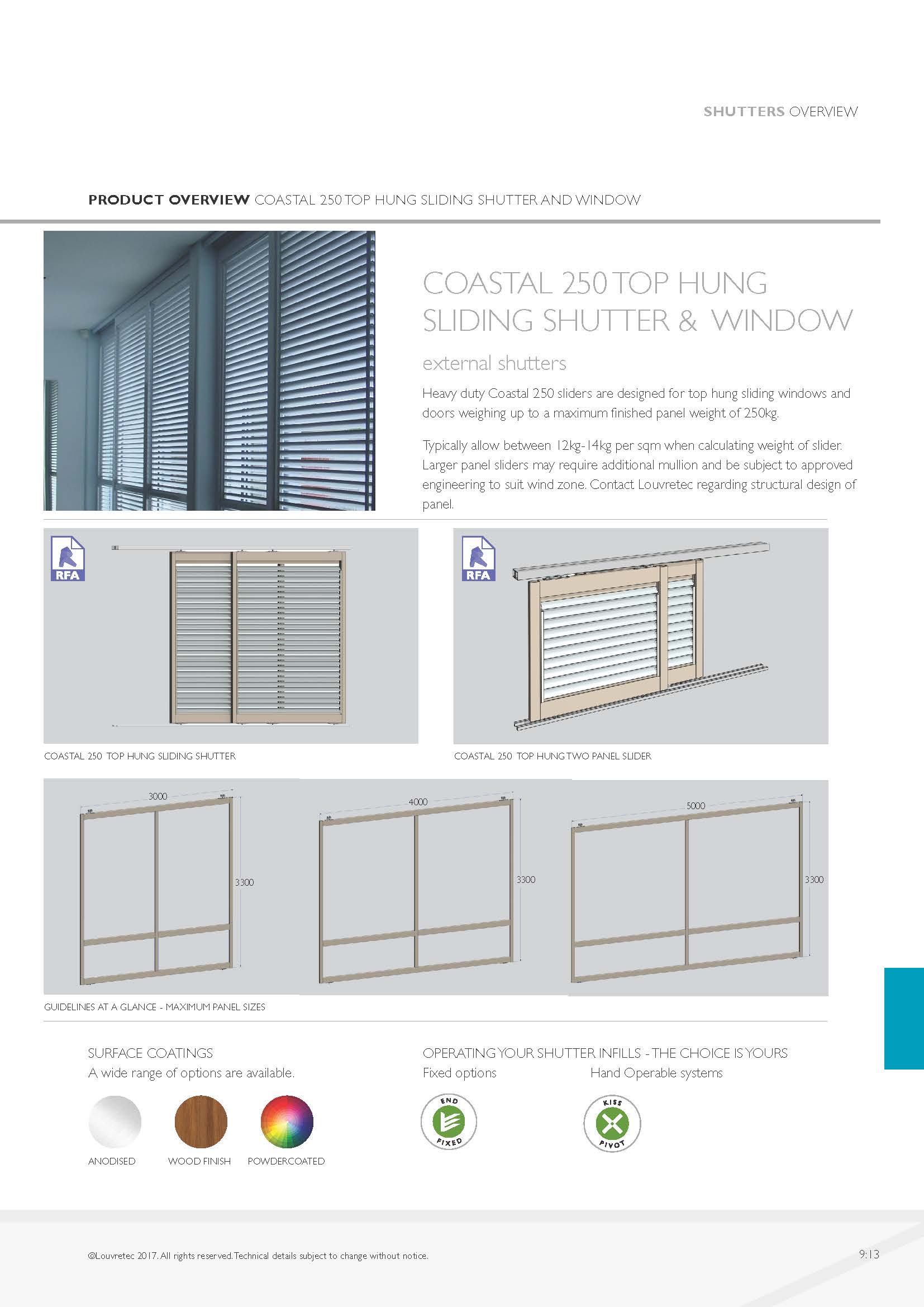 Sliding Shutters Top Hung by Louvretec EBOSS