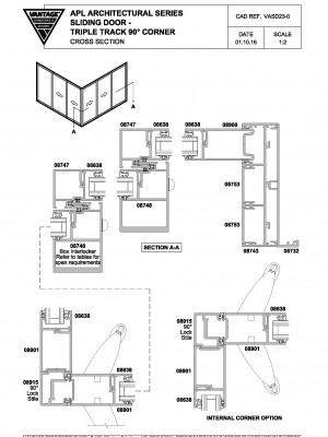 Drawings for APL Architectural Series Sliding Doors by VANTAGE Windows ...