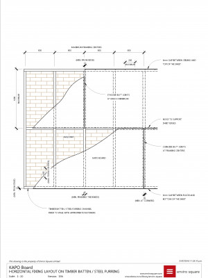 19A HORIZONTAL FIXING LAYOUT ON TIMBER BATTEN STEEL FURRING