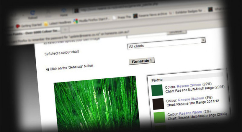 Upload Images to Resene Palette Generator