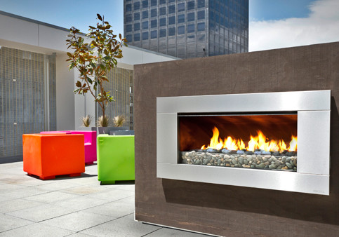 Escea Rooftop fireplace in Telecom building