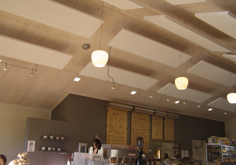 Reduce Noise and Add Style in Ceiling Design with Acoustic Plus, Sound Absorbing Cloud Panels.