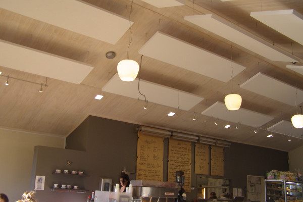 Reduce Noise and Add Style in Ceiling Design with Acoustic Plus, Sound Absorbing Cloud Panels.