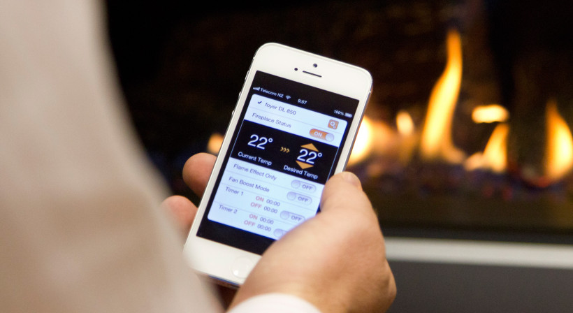 Online and Smartphone App Fireplace Control From Escea