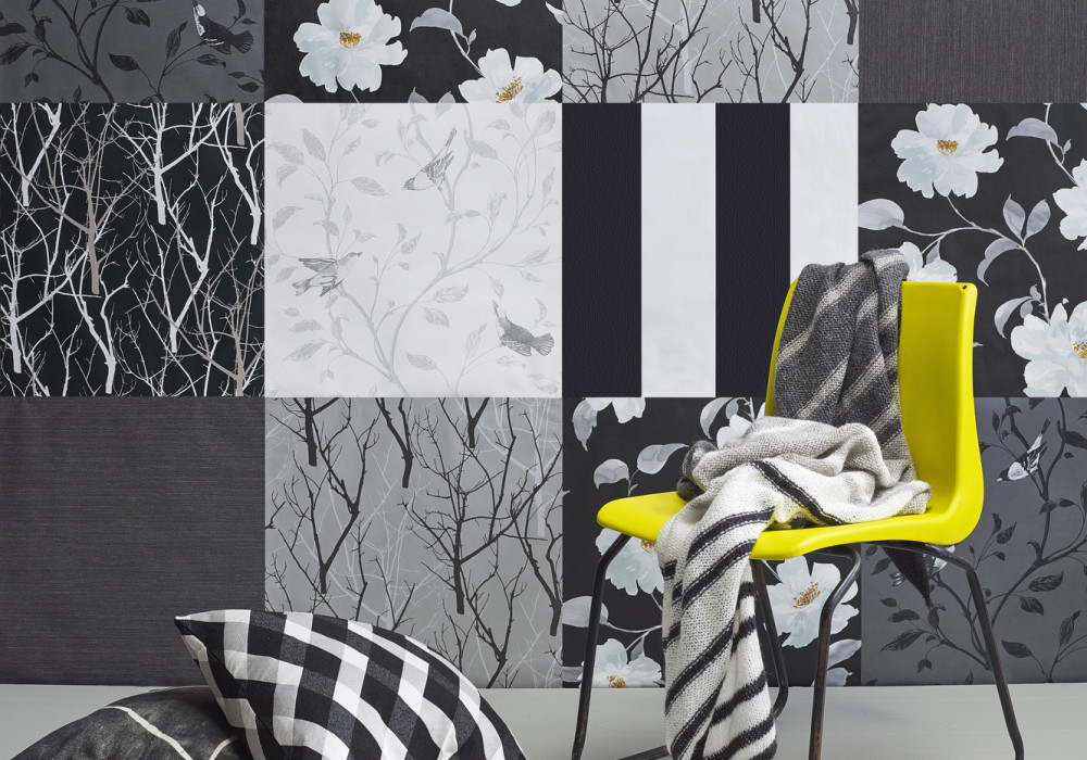 Patchwork Wallpaper Meets Black and White with Resene Habitat