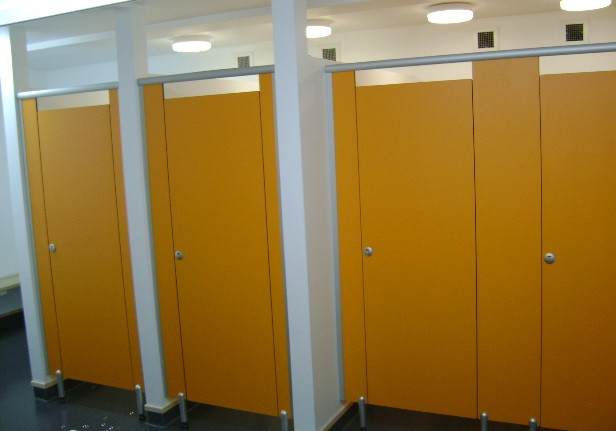 Hale Manufacturing's Swiss CDF Brings New Life to Toilet Partitions and Washrooms