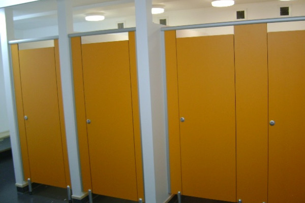 Hale Manufacturing's Swiss CDF Brings New Life to Toilet Partitions and Washrooms