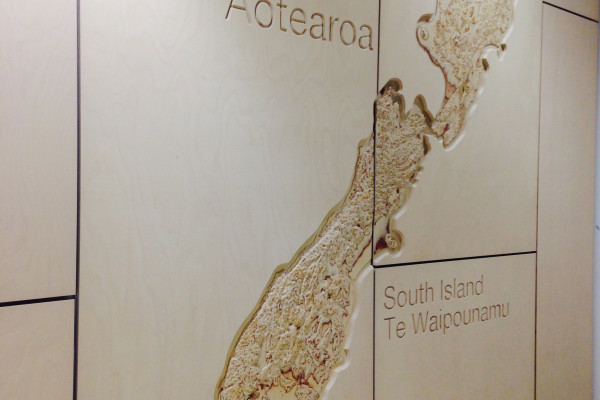Powder Coating Protects and Enhances Plywood Feature Wall at Auckland Airport