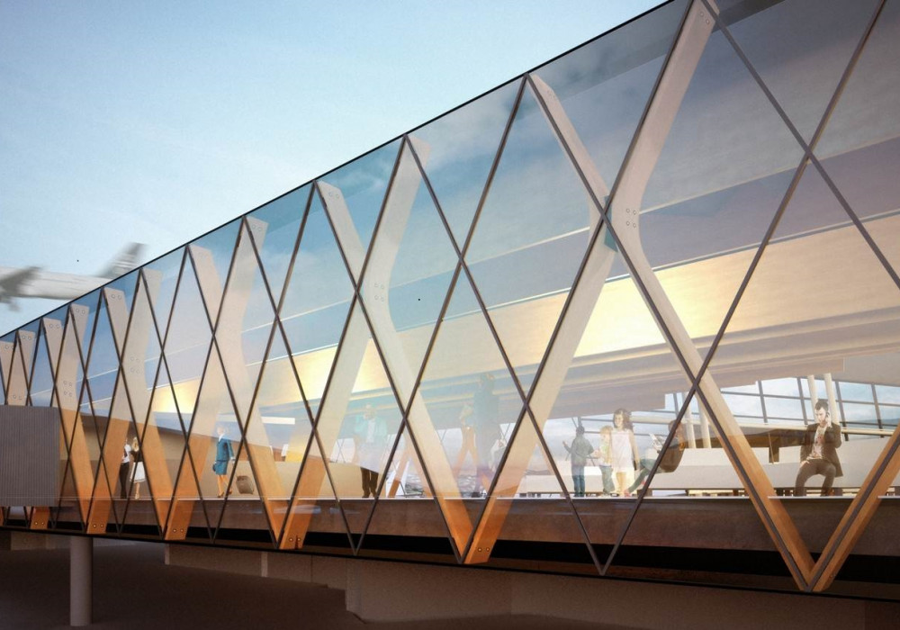Techlam Structural 'X' Columns Specified for Wellington Airport Extension