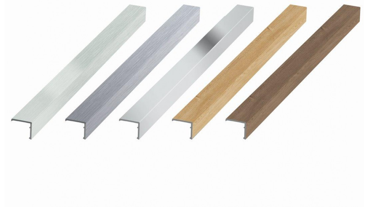 Designer Profiles available in silver, chrome, brushed stainless, oak and walnut.