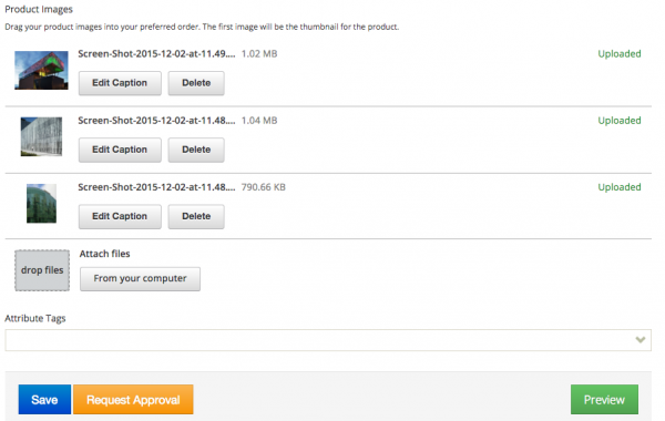 Reordering images in the supplier admin