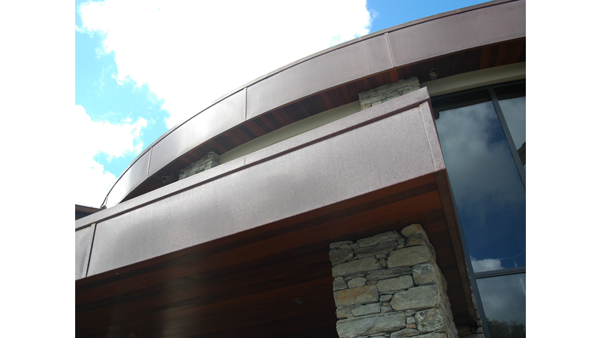 curved copper fascia