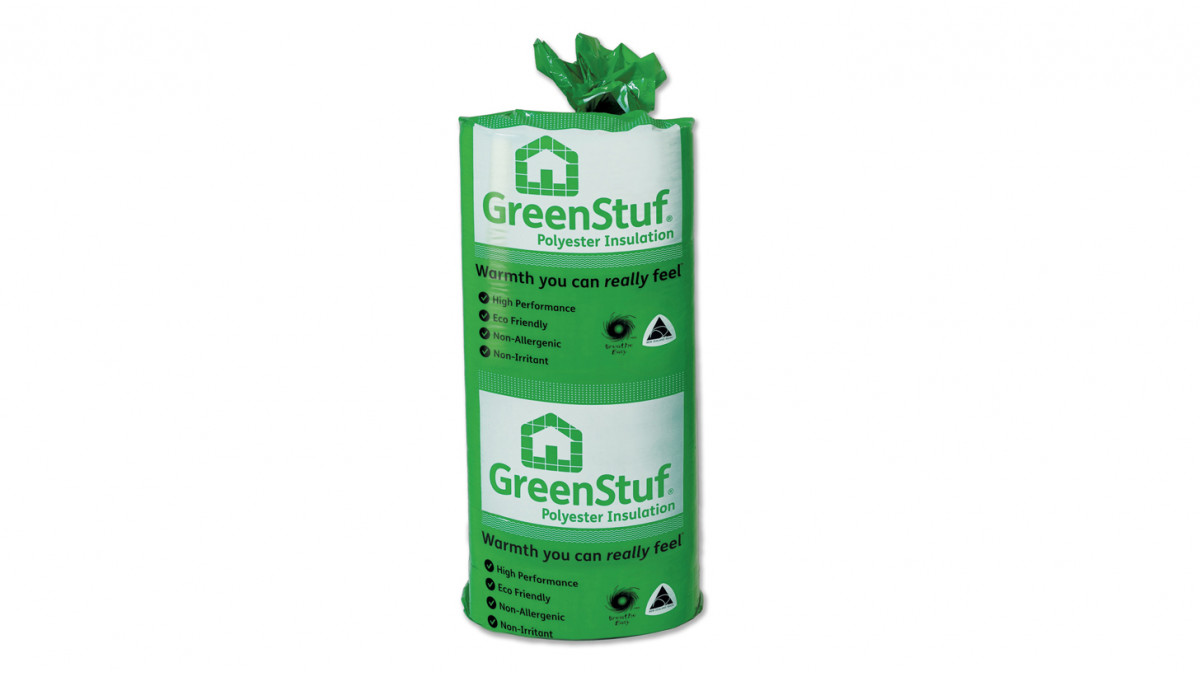 GreenStuf and QuietStuf are manufactured from 100% polyester fibres and contain a minimum of 45%, and up to 85% previously recycled polyester fibre (from PET bottle-flake). 