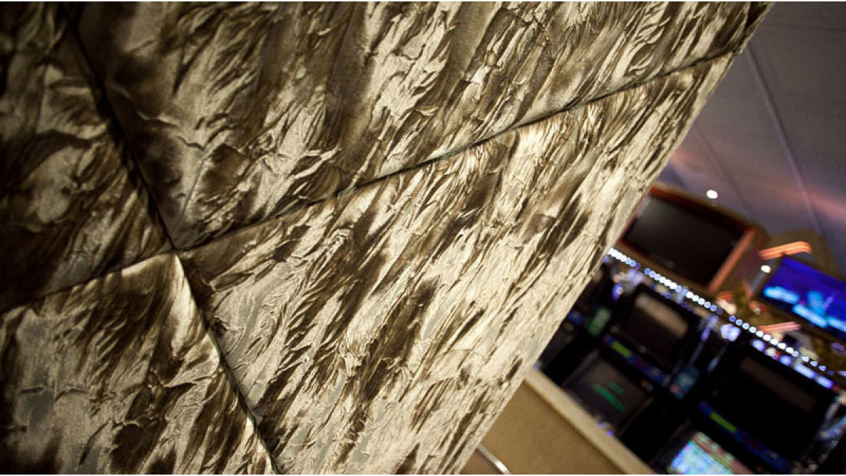 Paddington is a bespoke fabric wrapped foam/ MDF acoustic wall panel with proprietary fixing tab.